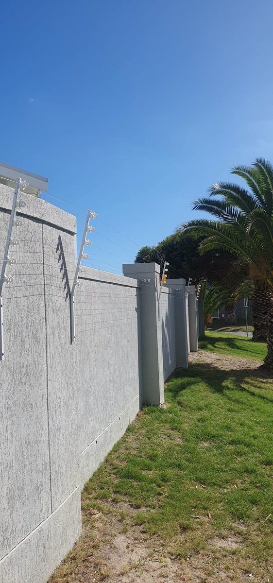 Boundary wall and fence line beside a garden